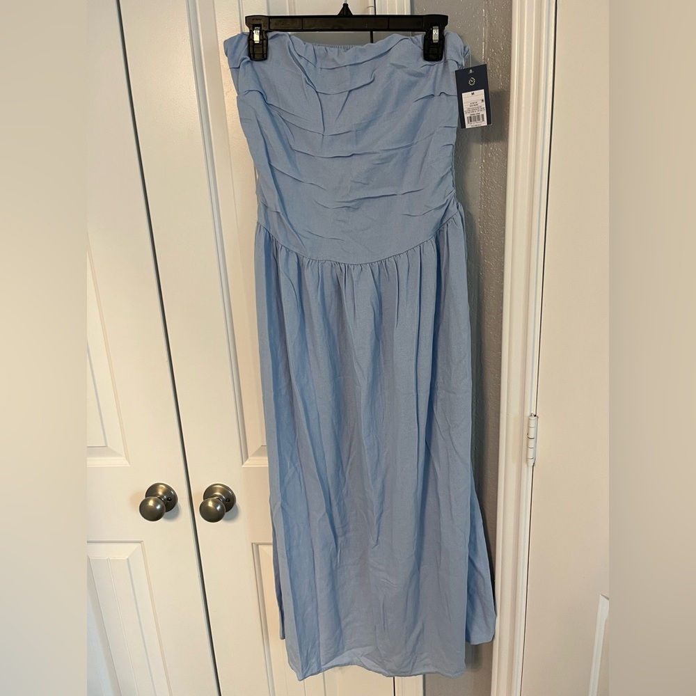 Universal Thread Strapless Light Blue Ruched Bodi… - image 4